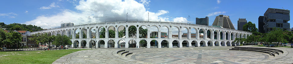 Panorama do Aqueduto da Carioca a partir do Largo da Lapa
